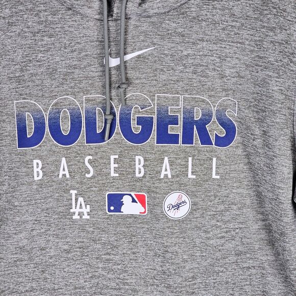 Nike Los Angeles Dodgers Authentic Collection Grey Hoodie Men's Size Large - Picture 3 of 9